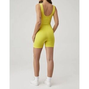 $110 NWT Year of Ours Track Romper Yellow Lemon S Pilates Spin Soul Cycle GYM